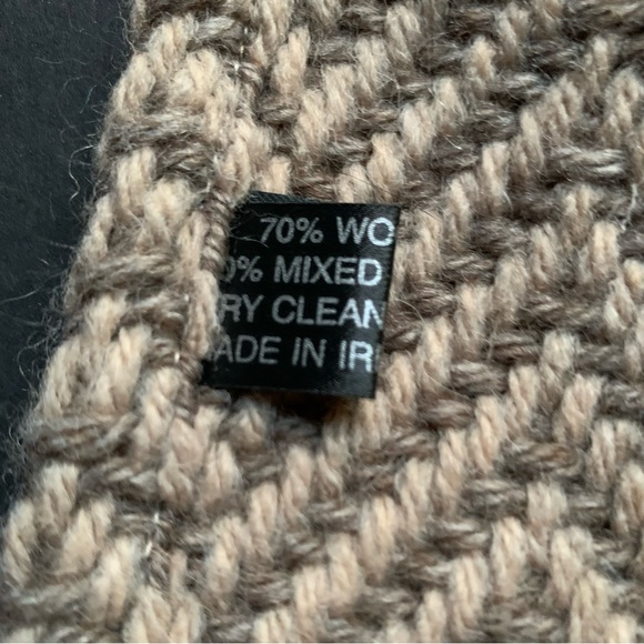 i r i s h :: John Branigan Earthy Irish Long Herringbone Wool Knit Scarf - Picture 6 of 10
